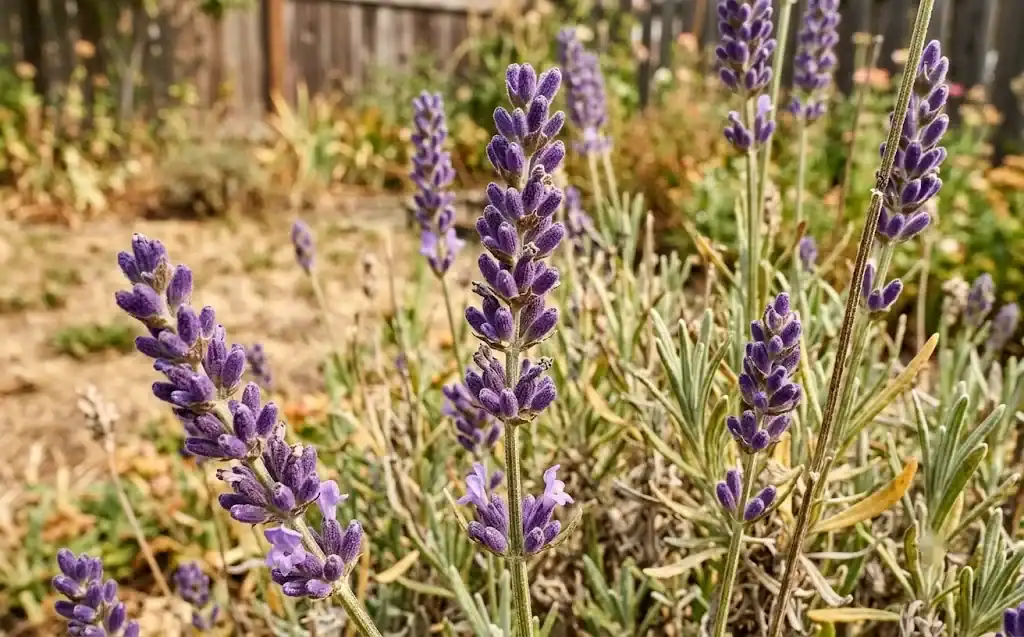 Lavender spikes with plump buds ready for harvest