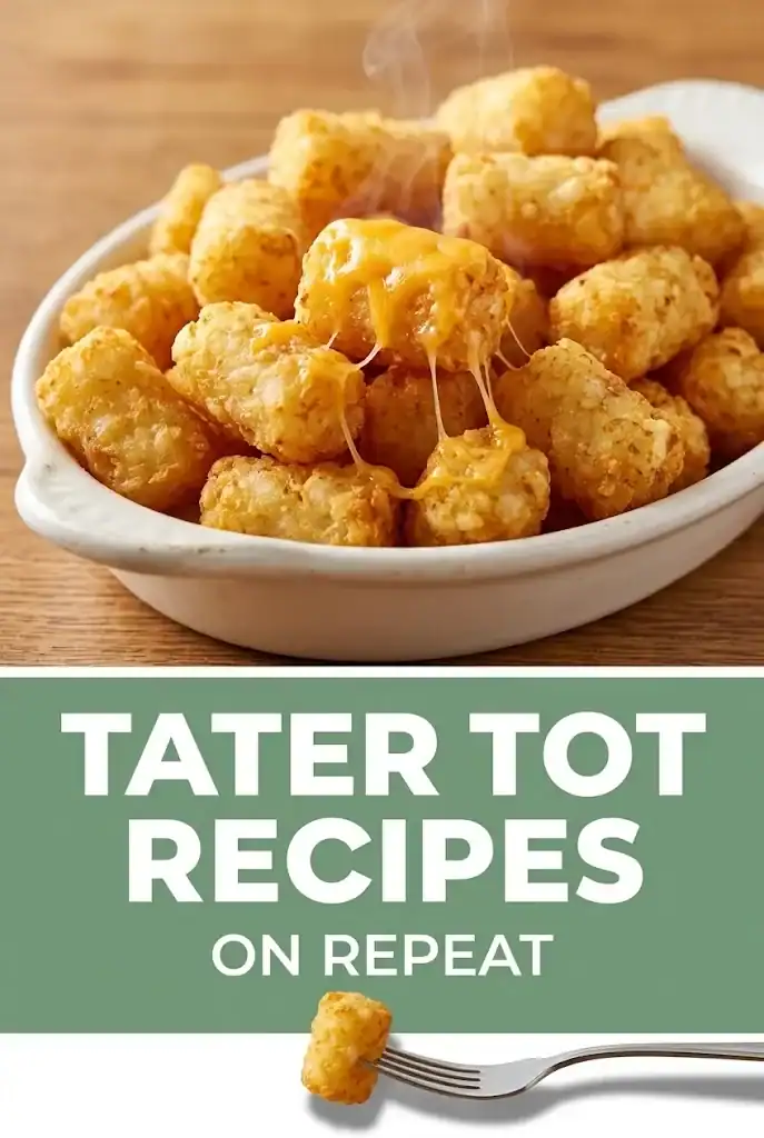 Pinterest graphic titled Tater Tot Recipes on Repeat