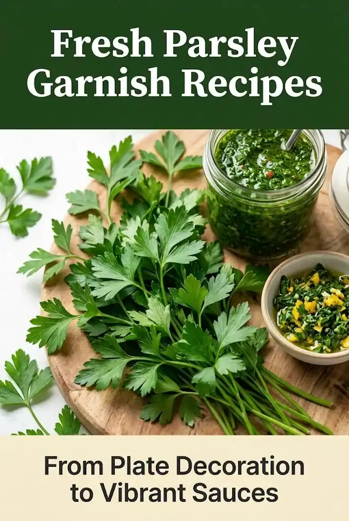 Pinterest guide for fresh parsley garnish recipes, sauces, and culinary finishing ideas