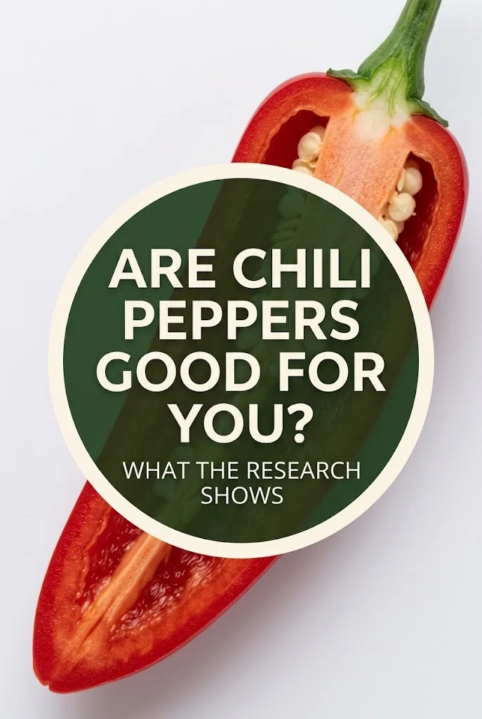 Pinterest graphic asking whether chili peppers are good for you