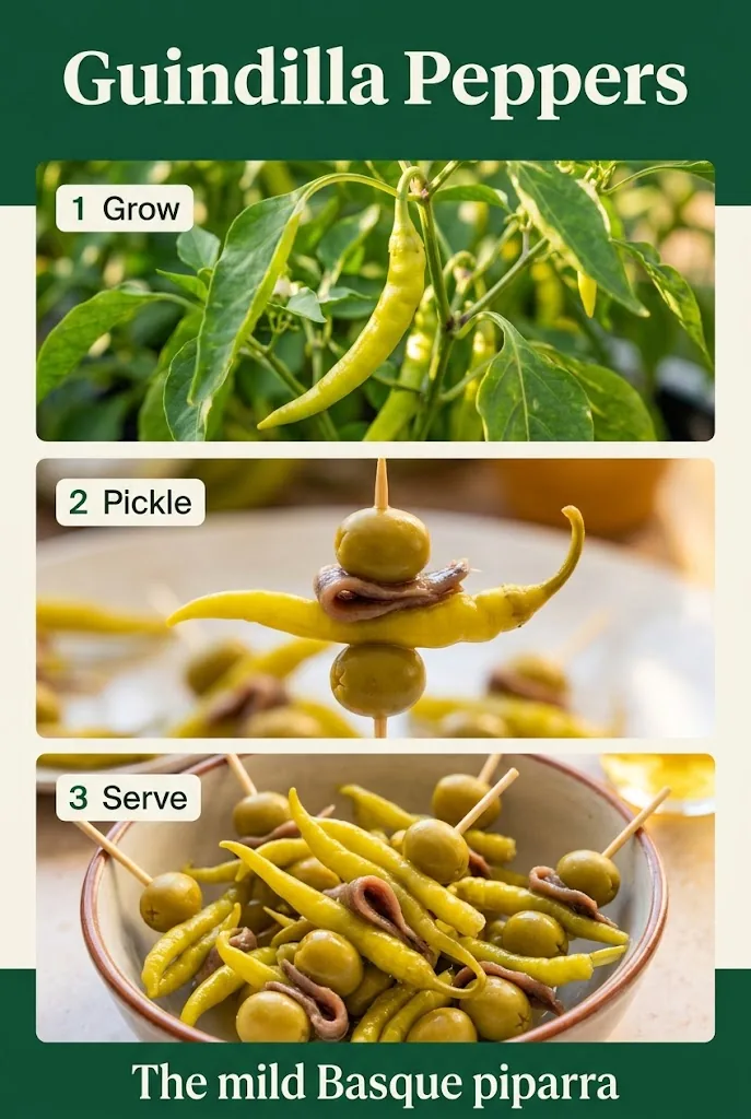 Pinterest guide to Guindilla peppers, from origin and heat to growing and uses